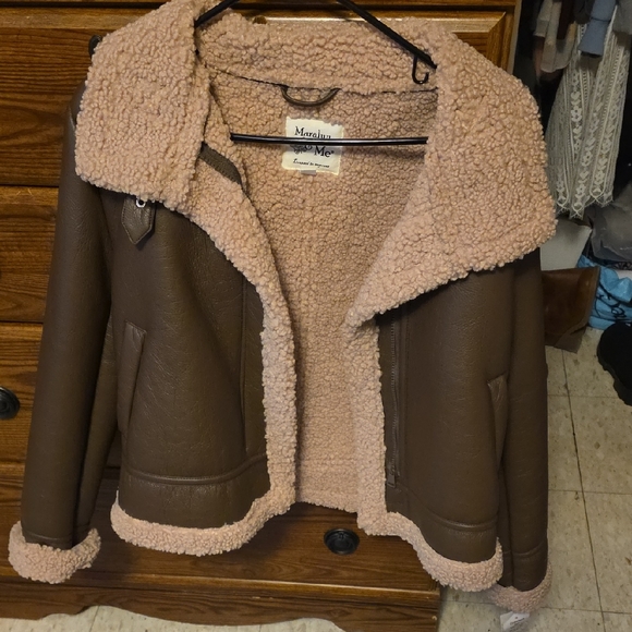 Macy's Jackets & Blazers - Macy's Brown and Cream Teddy Jacket